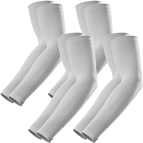 GOUNOD Arm Sleeves for Men Women,Compression Sleeves to Cover Arms for Men Working,Sun Sleeves for Men UV Protection - color: 4 Pairs Light Grey