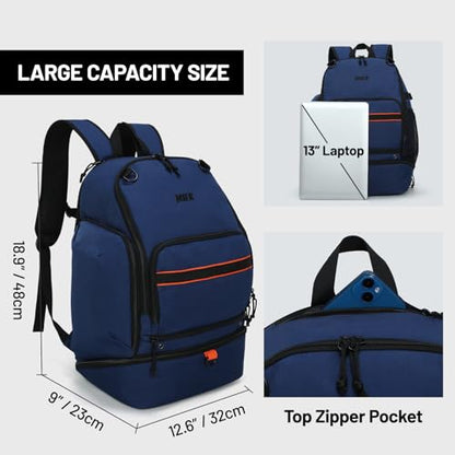 MIER Basketball Backpack Bags Sports Gym Backpacks with Shoe Compartment and Ball Holder for Adult Men Large Soccer Bag