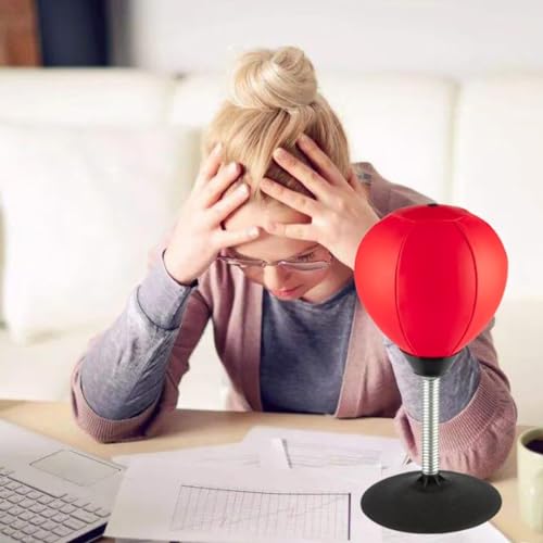 Stress Buster Desktop Punching Bag - Suctions to Your Desk, Raipoment Heavy Duty Stress Relief Ball, Funny Gifts for Boss or Coworker, Easter - size: Red