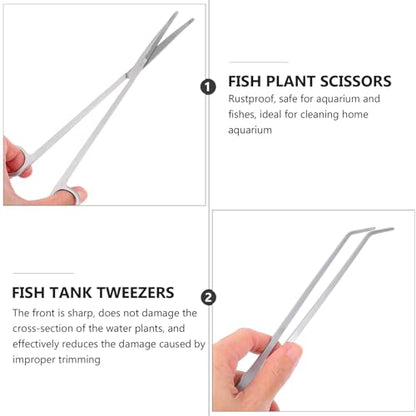 1set Aquarium Maintenance Tool Set Aquascaping Kit Scissors Tweezers and Spatula for Easy Plant Care and Fish Tank Cleaning