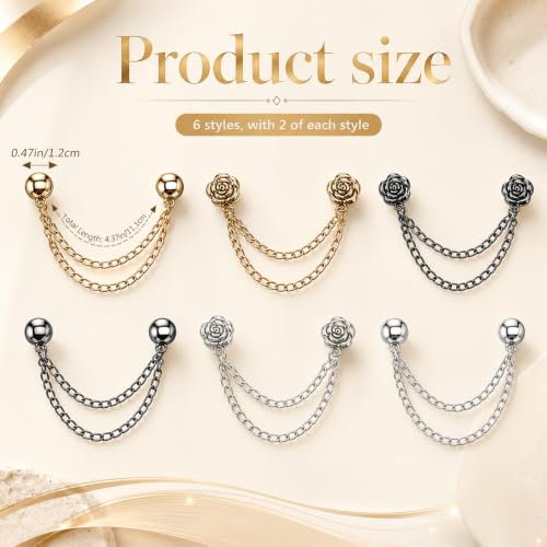 12Pcs Magnetic Clothing Clips with Chain Magnet Clothing Pin Button