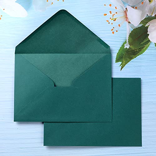 PONATIA 50 Pack A7 Envelopes, 5.25 x 7.25'' Emerald Green Envelopes - color: Emerald Green