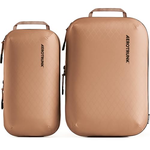 Aerotrunk Ultralight Compression Packing Cubes for Travel, 3-Pack, Mocha - color: Mocha, size: 3-Pack