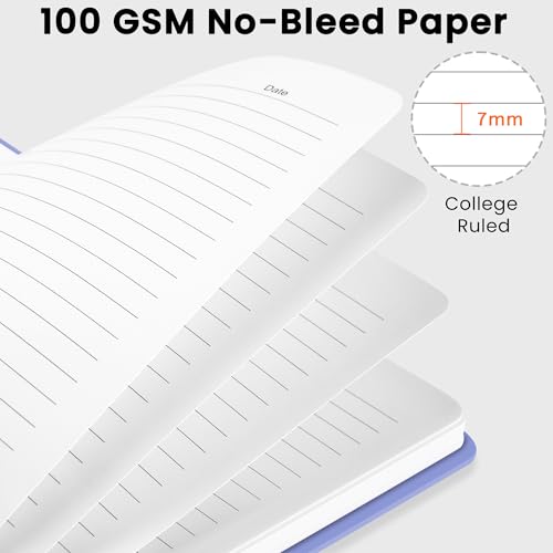 CICPAP Lined Spiral Journal Notebook, A5 College Ruled Notebook for Journaling, Note-Taking, and Daily Planning, Durable Hardcover with an Elegant Design, Periwinkle - color: G.Periwinkle