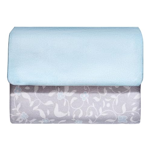 Portable Sejadah Prayer Mat – Velvet, Linen, and Chenille with Compact Storage (Sky Blue Floral)