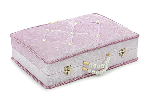 ihvan online Muslim Prayer Rug Set, Islamic Dowry Gift Box for Men & Women, Shawl, Kufi Hat, Digital Beads Counter, Quran Gift, Elegant Islamic Gifts Set for Ramadan & Eid & Wedding, Pink - color: Pink