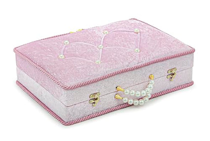 ihvan online Muslim Prayer Rug Set, Islamic Dowry Gift Box for Men & Women, Shawl, Kufi Hat, Digital Beads Counter, Quran Gift, Elegant Islamic Gifts Set for Ramadan & Eid & Wedding, Pink - color: Pink