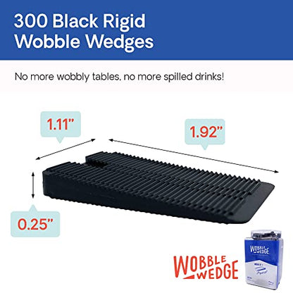 Wobble Wedge Rigid Heavy Duty Leveling Plastic Shims, Black, 300-Pack | Made in USA Rigid Shims with Tough, Durable, Interlocking Non-slip Grip Design; Multipurpose Leveling for Varied Projects - size: 300