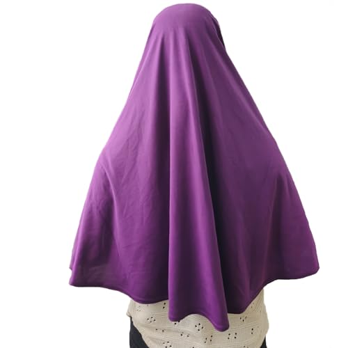 Ready To Wear Hijab For Women Instant Turban Stretch Soft Muslim Scarf For Prayer Long Hijabs Islamic Jersey Abaya - color: Purple
