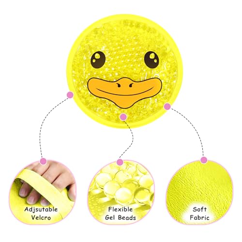 Ice Packs for Injuries Reusable 2 Packs Cold or Warm Compress Cold Packs for Injuries with Strap for Neck Head Fever Wisdom Teeth Recovery First Aid 4.9 Inch - style: Pig + Duck