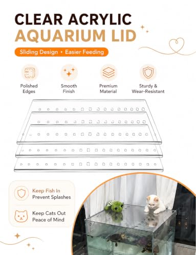Snug-Fit Acrylic Aquarium Lid, Anti-Escape Splash Guard with Vent Holes, Cat-Resistant Cover with Sliding Feed Slot(5 mm,0.98x0.67 ft/30x20.4cm) - color: 5 mm, size: 0.98x0.67 ft/30x20.4cm