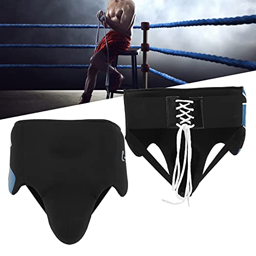 Groin Protector for Boxing, Muay Thai, Kickboxing and MMA Sparring, Taekwondo Fighting Abdominal Protector for Men - size: blue