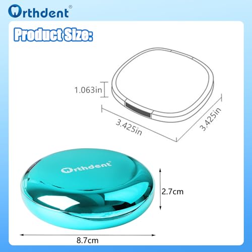 Solid Orthodontic Retainer Case Aligner and Retainer Case with Special Magnetic Closure 1 Pcs Retainer Case +1 Pcs Aligner Remover Hook +1Pcs Brush (Pink) - color: Pink