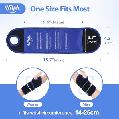 Hilph Wrist Ice Pack Wrap, Reusable Wrist Brace with Gel Hot Cold Compression Pack for Hand Injuries, Hand Ice Pack for Carpal Tunnel, Rheumatoid, Tendonitis, Swelling, Black - style: Black-1 Ice Pack