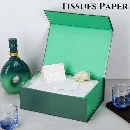 UoeRing 1 Pcs Green Gift Box 11.5x8x4 Inch with Magnetic Lid | Collapsible Luxury Present Box,for Birthday,Christmas Holiday Gift Includes Card,Ribbon,Tissue Paper & Shredded Filler - color: 11.5x8x4 Inch-Green-Pack of 1