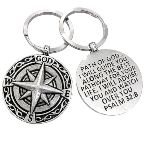 Inspirational Keychain Gifts for Men Women Boys & Girls - Keyring Lucky Charms for Graduation Baptism Birthday Christmas - style: #1 Path of God