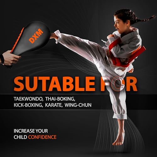 DXM SPORTS Taekwondo Kick Pads 2 Pack | Karate Martial Arts Training Equipment, Target Pads for Kickboxing Taekwondo Sparring Gear for Kids Youth Adult