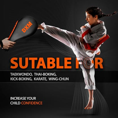 DXM SPORTS Taekwondo Kick Pads 2 Pack | Karate Martial Arts Training Equipment, Target Pads for Kickboxing Taekwondo Sparring Gear for Kids Youth Adult
