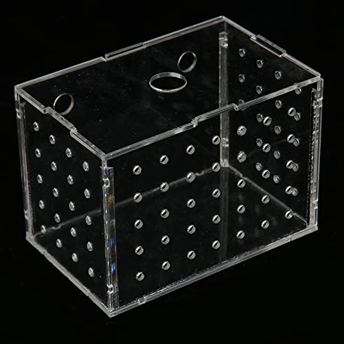 Fish Breeder Box, Aquarium Fish Breeding Box, High Transparency Acrylic Hatchery Incubator Tank with Suction Cups, Isolation Breeding Box for Baby Fishes Shrimp Clownfish, Easy to (9 * 6 * 7CM) - size: 9*6*7CM