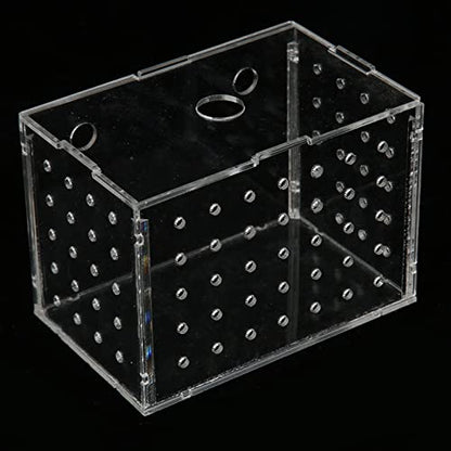 Fish Breeder Box, Aquarium Fish Breeding Box, High Transparency Acrylic Hatchery Incubator Tank with Suction Cups, Isolation Breeding Box for Baby Fishes Shrimp Clownfish, Easy to (9 * 6 * 7CM) - size: 9*6*7CM