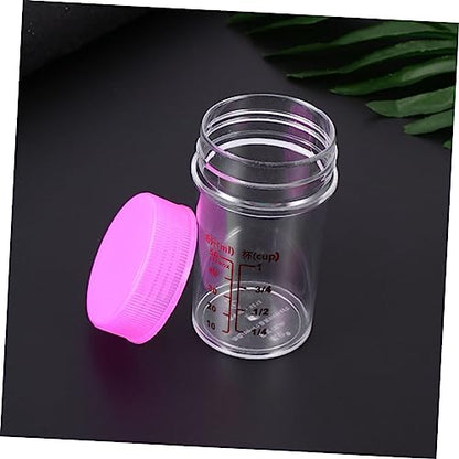 Clear Plastic Measuring Cups Set Scale Measuring Cup with Leak-Proof Lids 100Ml and 300Ml Reusable Beaker Cups for Laboratory Painting - color: Red