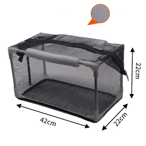 Aquarium Breeding Box with Zipper, Nylon Mesh Fish Isolation Net, 42x22x22cm for Fish Spawning and Fry Protection - size: 42x22x22cm