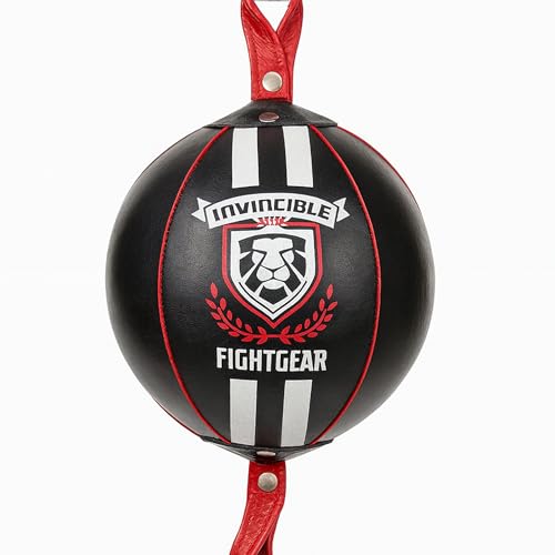 Professional Leather Double End Boxing Bag with Bungee Cords for Boxing, MMA, Muay Thai, Fitness Speed Dodge Reflex Ball, Floor to Ceiling Training, 5 Inch - size: 5 Inch