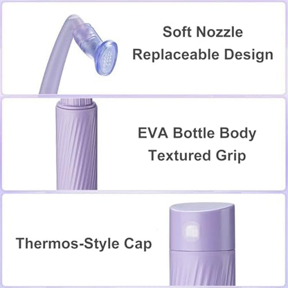 Portable Bidet Sprayer,500Ml,Portable Perineal Wash Bottle Dual Nozzles,Gentle Water Flow,Soft Material,EVA Body,Textured Grip,Travel and Home Use,B - color: B
