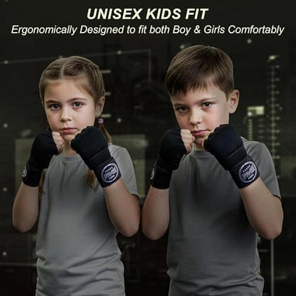 FARABI Kids Hybrid Boxing Inner Gloves Punching Boxing Gloves - color: All Black