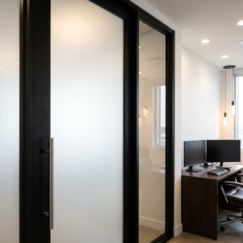 Frosted Window Film for Privacy, Static Cling Vinyl, 23.6"x 78.7" | 3in Privacy | Blocks Silhouettes, Lets Soft Light. No Glue, Residue-Free. UV/Water Resistant, Reusable. For Rooms/Bath/Office - size: 23.6"x78.7"