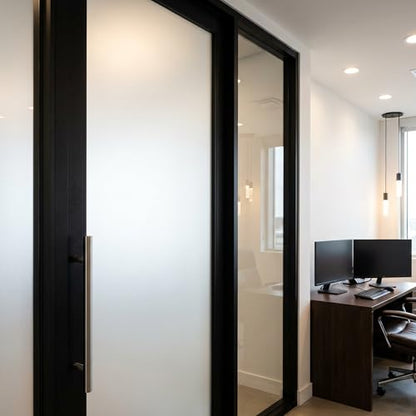 Frosted Window Film for Privacy, Static Cling Vinyl, 23.6"x 78.7" | 3in Privacy | Blocks Silhouettes, Lets Soft Light. No Glue, Residue-Free. UV/Water Resistant, Reusable. For Rooms/Bath/Office - size: 23.6"x78.7"