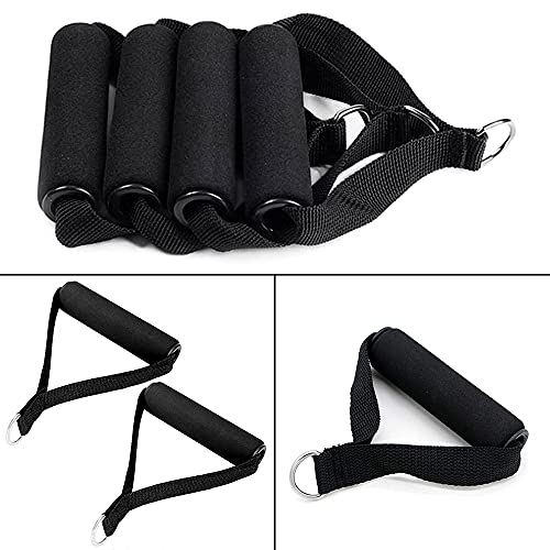 4PCS/1set Exercise Resistance Bands Handle Set, Workout Bands with Handles, Home Workouts Resistance Bands Handle Set for Men, Women, Indoor, Outdoor | Comfortable Foam Grips, Universal Band Compatibility, Indoor Outdoor Fitness Use, Strength Training Equ