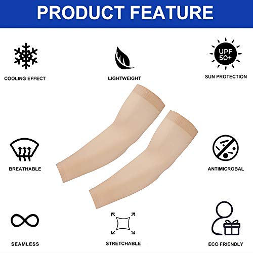 Arm Sleeves for Women Men Hand Cover Cooling Compression Arm Sleeve Tattoo Cover Up Sleeves to Cover Arm Warmers - color: Nude