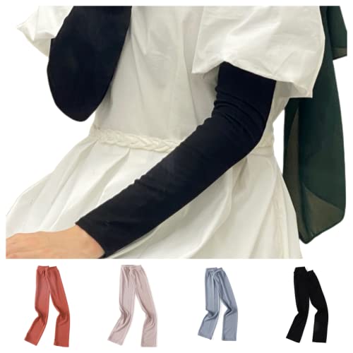 4 Pairs Muslim Elastic Arm Sleeves for Women Modal Cotton Sunscreen UV Protection lslamic Arab Ramadan Sleeve Cover - color: 6 +12+ 18 +24