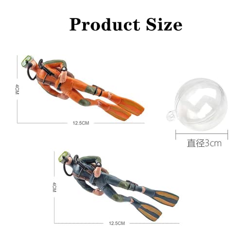 2 Pack Floating Aquarium Diver Decor – Adjustable Depth Fish Tank Ornaments, Suitable for All Kinds of Fish Tanks