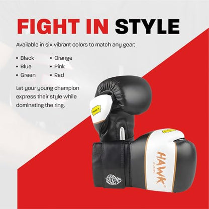 Kids Boxing Gloves for Kids Children Youth Punching Bag Kickboxing Muay Thai Mitts MMA Training Sparring Gloves - color: Black, size: 6 oz