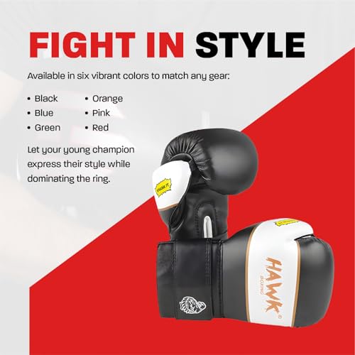 Kids Boxing Gloves for Kids Children Youth Punching Bag Kickboxing Muay Thai Mitts MMA Training Sparring Gloves - color: Black, size: 6 oz