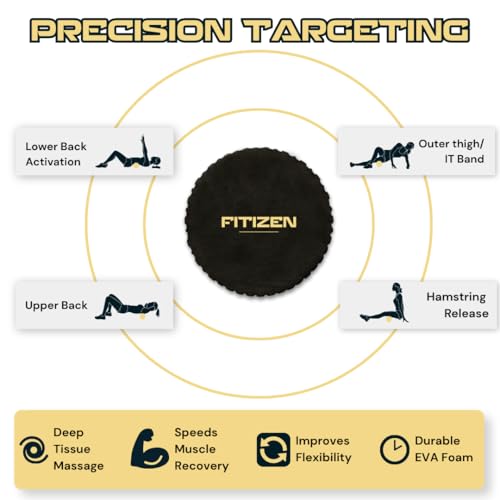 Foam Roller for Muscle Massage, Stiff Back Pain Relief, Physical Therapy, Deep Tissue, Exercise Equipment for Home Gym, Stress, Yoga, Pilates for the fit Citizen (Black, Medium 18 x 6 Inches) - size: Medium 18 x 6 Inch