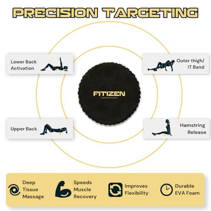 Foam Roller for Muscle Massage, Stiff Back Pain Relief, Physical Therapy, Deep Tissue, Exercise Equipment for Home Gym, Stress, Yoga, Pilates for the Fit Citizen (Black, Large 24 x 6 Inches) - size: Large 24 x 6 Inch