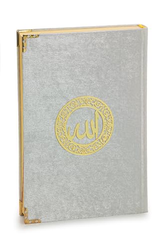 SODEF Quran Set with Tabletop Lectern and Velvet Box Rahiya Series White - Arabic Text, 601-650 Pages, Islamic Gift Set