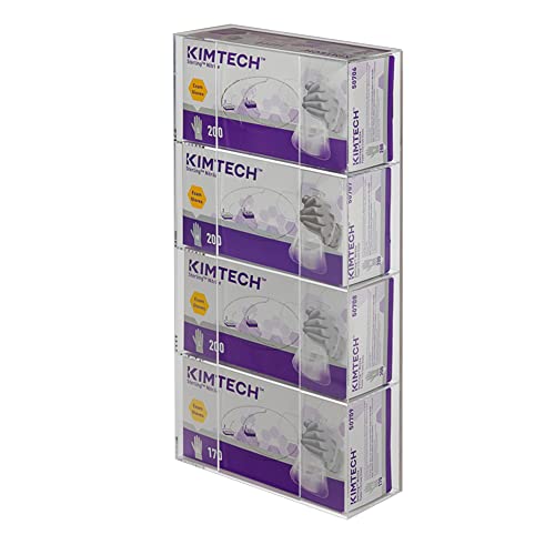 Kantek Acrylic Glove Dispenser, Quadruple Box Capacity, Easy-Box-Swap, 10.3-Inch Wide x 3.8-Inch Deep x 21.3-Inch High, Clear (AH145) - size: Easy Swap Quadruple