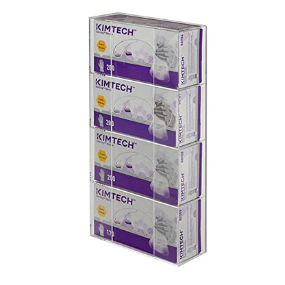 Kantek Acrylic Glove Dispenser, Quadruple Box Capacity, Easy-Box-Swap, 10.3-Inch Wide x 3.8-Inch Deep x 21.3-Inch High, Clear (AH145) - size: Easy Swap Quadruple