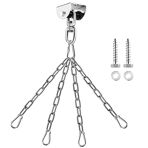 Eapele Heavy Bag Hanger, Punching Bag Mount for Ceiling 360° Swivel Wood Beam Holder for Boxing Bag, Heavy Bag, Gym Punching Bag, Speed Bag, Aerial Yoga Swing, Gymnastic Rings, Sandbag, Hammock - color: Heavy Bag Hanger with Chain