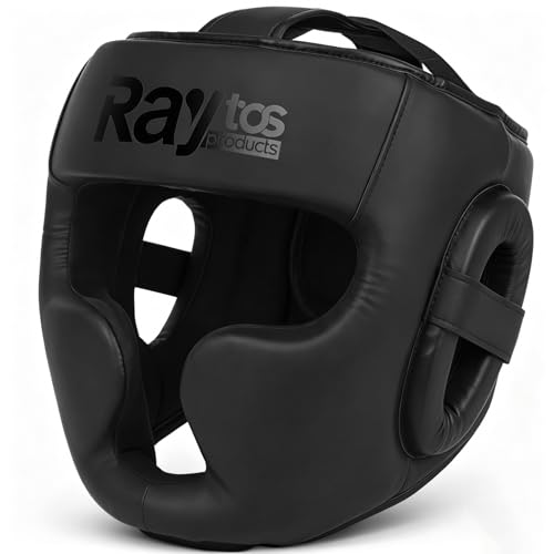 Boxing Headgear for Men Women – Professional Lightweight Open Face Head Guard, Breathable Protection, Secure Fit for MMA Muay Thai Kickboxing Sparring Training - color: Black