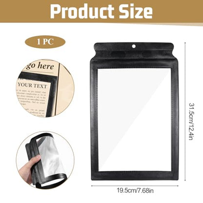 3X Full Page Magnifying Glass for Reading, 12.4 x 7.7 Inch Lightweight Magnifier Sheet Handheld Book Magnifier for Reading Small Prints, Aging Eyes, Low Vision, Seniors (Black) - color: Black