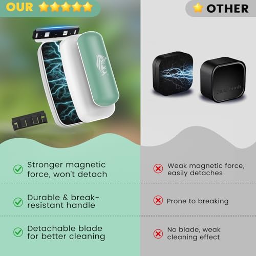AQQA Magnetic Aquarium Glass Cleaner, Floating Fish Tank Algae Scraper,S | Enhanced Magnetic Fish Tank Cleaner, Aquarium Glass Scrubber Algae Scrapers for up 0.32" Thick Glass/Acrylic Aquariums Small - size: Small for less than 0.32" (8mm) thickness