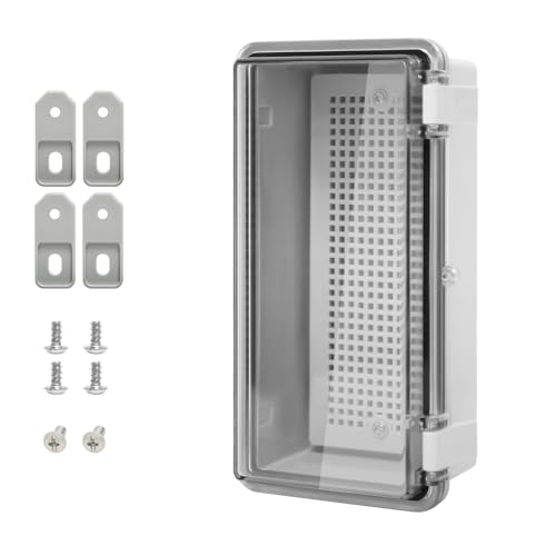 ABS Plastic Dustproof Waterproof IP65 Junction Box Hinged Shell Universal Electrical Project Enclosure Gray, with PC Transparent Clear Cover 7.9 x 3.9 x 2.8 inch (200 x 100 x 70mm) - size: 7.9" x 3.9" x 2.7" (1pc)