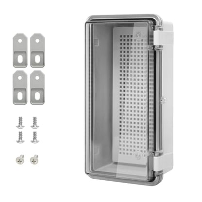 ABS Plastic Dustproof Waterproof IP65 Junction Box Hinged Shell Universal Electrical Project Enclosure Gray, with PC Transparent Clear Cover 7.9 x 3.9 x 2.8 inch (200 x 100 x 70mm) - size: 7.9" x 3.9" x 2.7" (1pc)