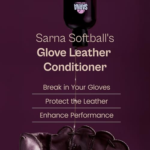 SARNA BASEBALL Glove Conditioner, Liquid, 8 Oz – Water-Based, Non-Darkening, No Sticky Residue – Glove Conditioner for Mitts, Baseball & Softball Gear Made in USA - size: 8oz Softball