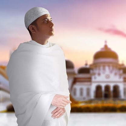 Suhine 14 Pcs Ihram for Umrah Men Towel Waist Belt Hat Pins - size: L Size